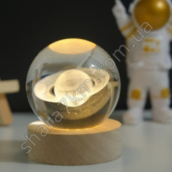 нічник 3D кришталева куля "Сатурн"