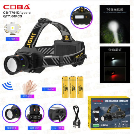 ліхтар налобний COBA CB-T701D