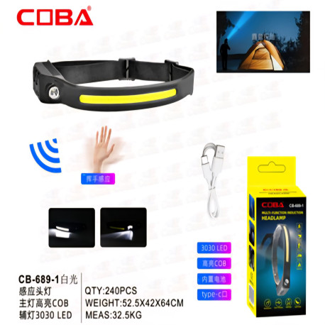 ліхтар налобний CB-689-1COB