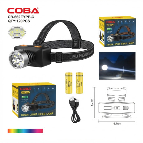 Налобний ліхтар COBA CB-662 TYPE-C