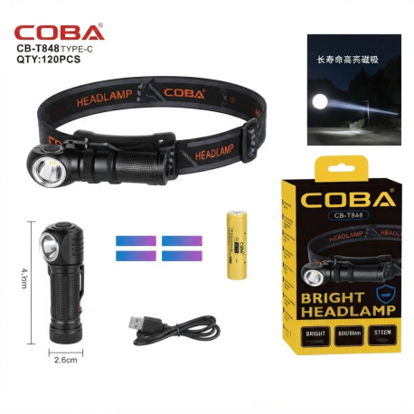 Налобний ліхтар COBA CB-T848 Type-C
