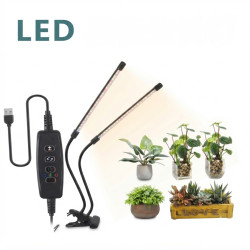 Фітолампа світлодіодна LED Plant Grow Light на 2 лампи для росту рослин фітосвітильник для кімнатних квітів, розсади